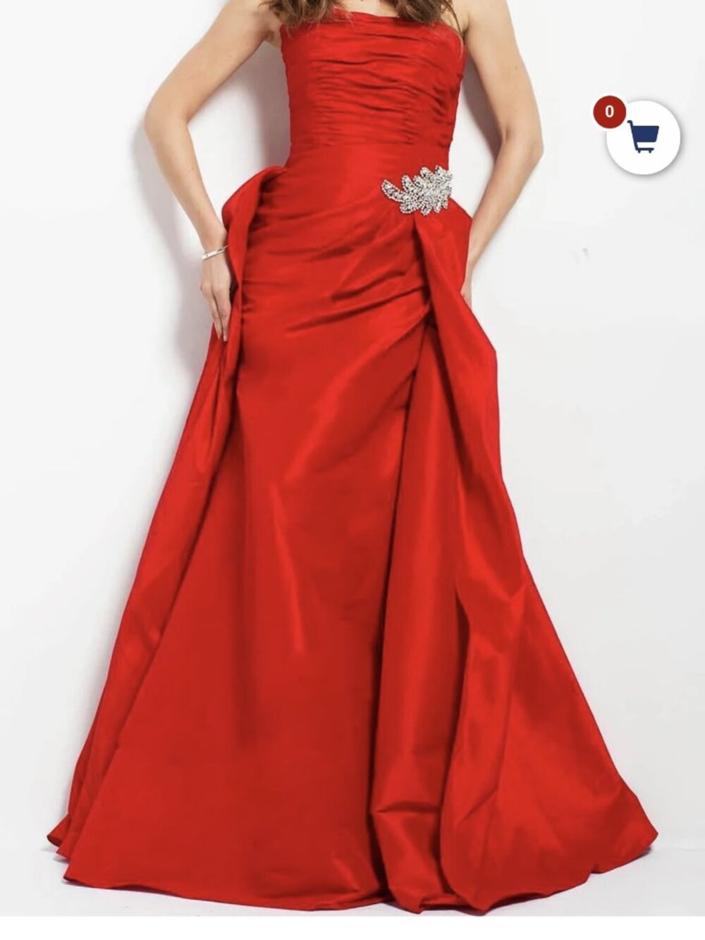 Jovani 40579 Red Strapless Evening Gown | Size 4 | Worn Once